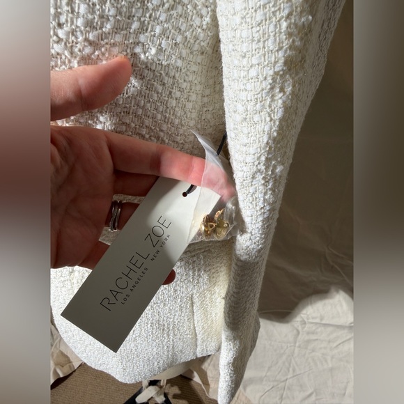 Rachel Zoe White Double-Breasted Blazer with Gold Buttons - Picture 6 of 9